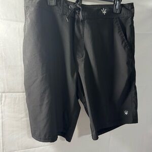 Black Flat Front Performance Shorts
